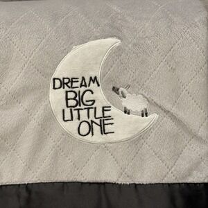 Carter's Dream Big Little One Baby Blanket Gray Lamb Moon Sherpa Satin 40x30